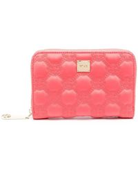 V73 - Quilted Gold-tone Logo Wallet - Lyst