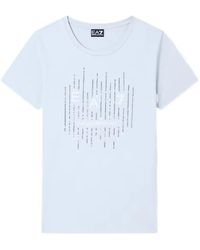 EA7 - Logo-Print Sequin-Embellished T-Shirt - Lyst
