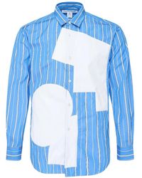Comme des Garçons - Camicia Con Design Patchwork A Righe - Lyst