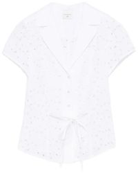 Andiata - Camisa Con Bordado Inglés Y Cintura Lazada - Lyst