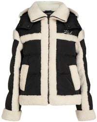 KARL LAGERFELD - Faux-Shearling Puffer Jacket - Lyst