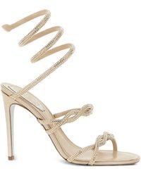 Rene Caovilla - Satin Stiletto Heel Sandals - Lyst