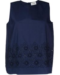 P.A.R.O.S.H. - Embroidered Cotton Cut-out Top - Lyst