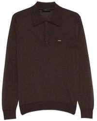 Prada - Long-Sleeved Superfine Wool Polo Sweater - Lyst