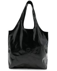 A.P.C. - Logo-Print Patent-Finish Tote Bag - Lyst