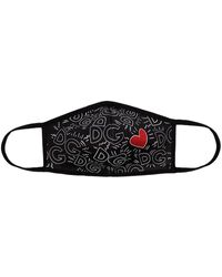 Dolce & Gabbana Heart Monogram-print Face Mask - Black