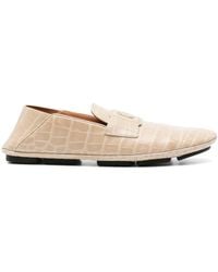 Dolce & Gabbana - Crocodile-Effect Leather Loafers - Lyst