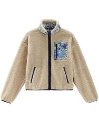 Woolrich - High-Neck Faux-Shearling Jacket - Lyst
