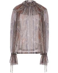 Saint Laurent - Paisley-Print Silk Blouse - Lyst