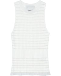3.1 Phillip Lim - Ribbed-Knit Ruffled Top - Lyst