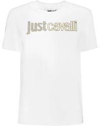 Just Cavalli - Embellished-Logo T-Shirt - Lyst