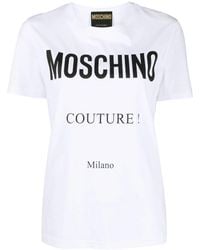 Moschino - Logo-Print Cotton T-Shirt - Lyst