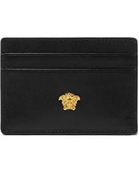 Versace - Logo-Plaque Leather Cardholder - Lyst