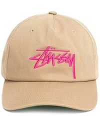 Stussy - Mid-Depth Big Stock Logo-Embroidered Cap - Lyst