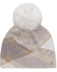Joseph Ribkoff - Rhinestone-Embellished Pompom Beanie Hat - Lyst