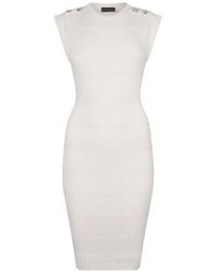 Liu Jo - Button-Detail Knitted Mini Dress - Lyst