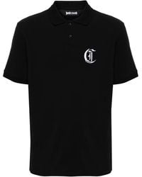 Just Cavalli - Monogram-Embroidery Polo Shirt - Lyst