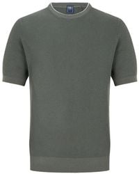 Fedeli - T-Shirt Côtelé À Col Ras De Cou - Lyst