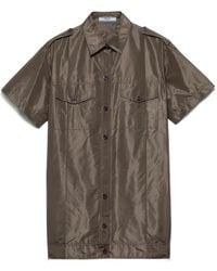 Prada - Short-Sleeved Taffeta Shirt - Lyst