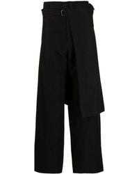 Yohji Yamamoto - Pantalones anchos con diseño a capas - Lyst