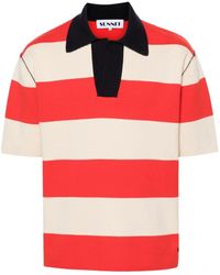 Sunnei - Magliaunita Striped Cotton Polo Shirt - Lyst