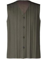 Homme Plissé Issey Miyake - Pleated Button-Front Vest - Lyst