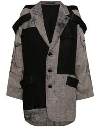 Yohji Yamamoto - Layered-Design Linen Blazer - Lyst