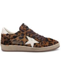 Golden Goose - Ball Star Leopard-Print Sneakers - Lyst