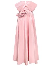 Nissa - Maxi Floral-Detail Lace-Up Dress - Lyst