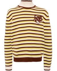 Maison Kitsuné - Fox Head Intarsia Striped Jumper - Lyst