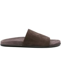 The Row - Hugh Suede Slides - Lyst