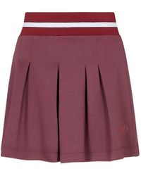 EA7 - Pleated Logo-Print Mini Skirt - Lyst