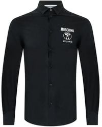 Moschino - Logo-Print Long-Sleeve Shirt - Lyst