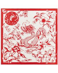 Ferragamo - Dragon Print Silk Foulard - Lyst
