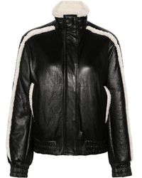 Samsøe & Samsøe - Meadow Shearling-trim Leather Jacket - Lyst