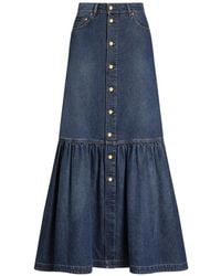 Dolce & Gabbana - Long Denim Skirt - Lyst