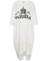 VAQUERA - Lace-Trim T-Shirt Dress - Lyst
