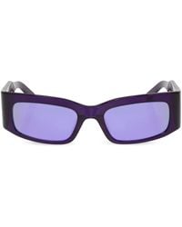 Balenciaga - Logo-Print Rectangle-Frame Sunglasses - Lyst