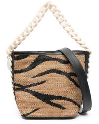 Stella McCartney - Sac Seau En Raphia À Motif Tigré En Jacquard - Lyst