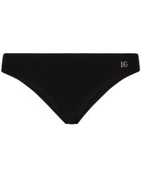 Dolce & Gabbana - Bragas de bikini con placa del logo - Lyst