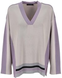 Elena Miro - Colour-Block V-Neck Sweater - Lyst