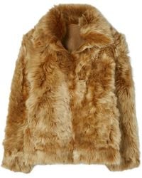 Tory Burch - Collar Shearling Jacket - Lyst