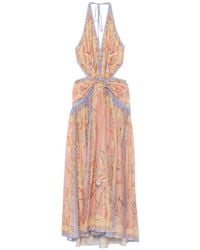 Zimmermann - Indra Plunge-Neck Maxi Dress - Lyst