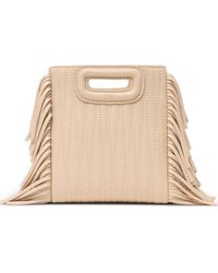 Maje - Topstitched Leather Mini M Bag - Lyst