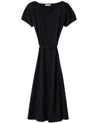 Lemaire - Vestido De Algodón Con Cinturón - Lyst