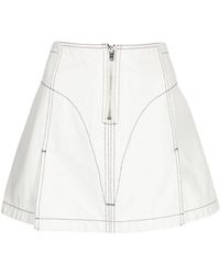 we11done - Contrast-stitching Cotton A-line Skirt - Lyst