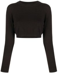 Patou - Logo-embroidered Cropped Jumper - Lyst