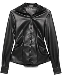 Elena Velez - Faux-Leather Shirt - Lyst