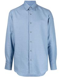 Brioni - Long-sleeve Cotton-cashmere Shirt - Lyst