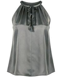 Marella - Pleated Satin-Finish Top - Lyst